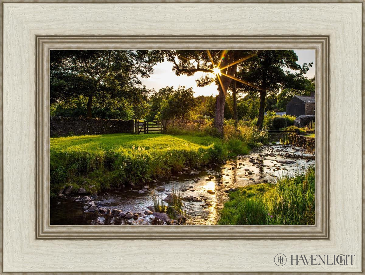 Downham Spring Brook at Sunset - Premium Wall Art Plate 4 for Home & Office Decor - Perfect for Living Room, Bedroom, or Gift