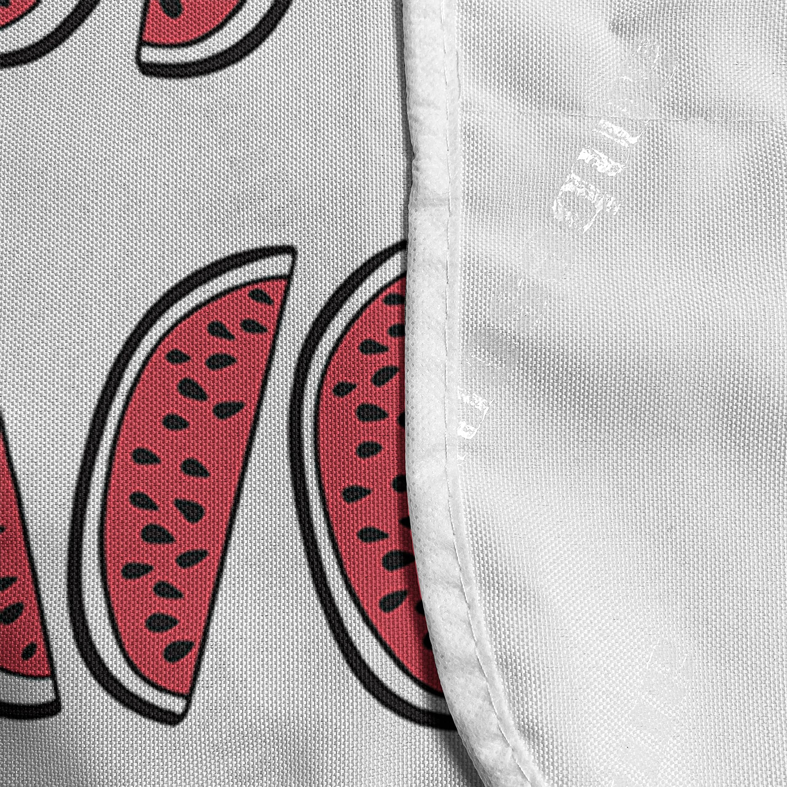 Ambesonne Watermelon Microwave Cover - Stylish Fruit Pattern Kitchen Organizer, Water Resistant with Pockets, 36 x 12 Inches, Dark Coral Charcoal Grey - Perfect for Summer Kitchen Decor & Microwave Protection