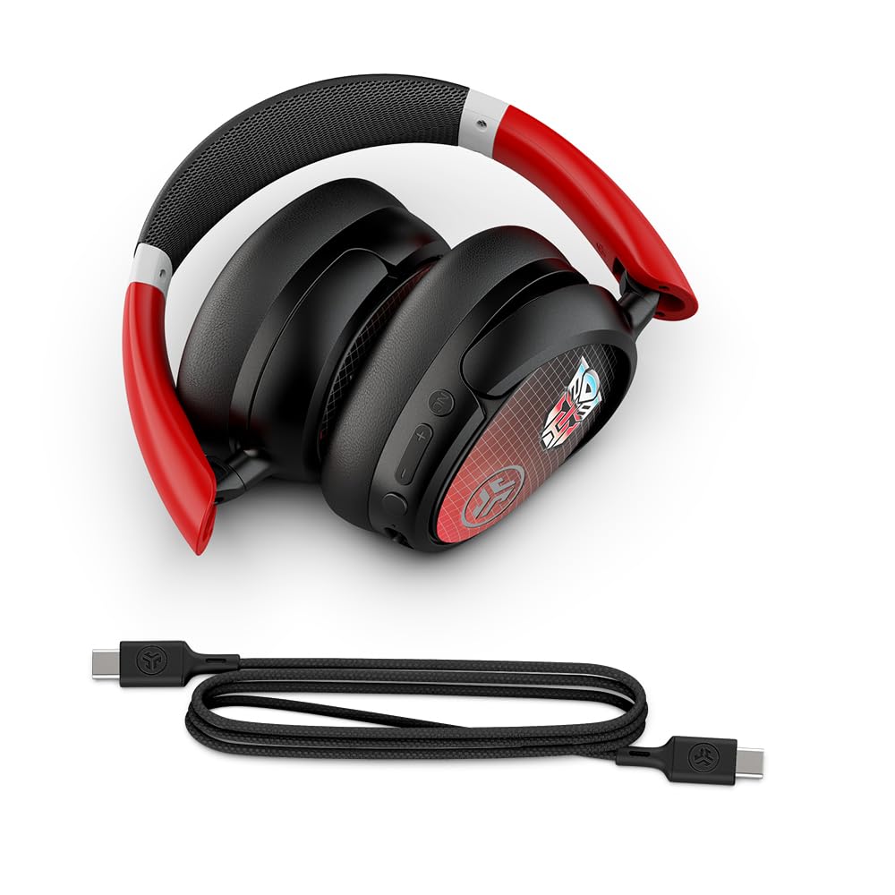 JLab JBuds Lux ANC Limited Edition Transformers Autobot Wireless Headphones - Hybrid Active Noise Cancelling, Customizable Sound, Spatial Audio Compatible, Premium Over-Ear Bluetooth Headset for Travel, Work & Gaming