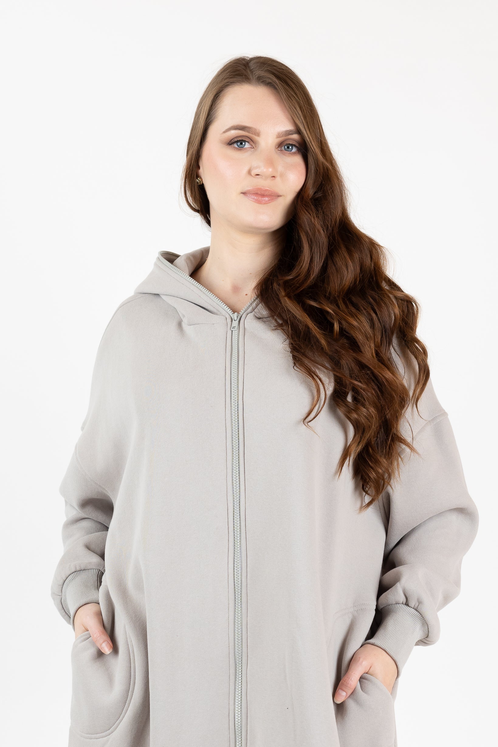 Oversized Maxi Track Jacket for Women - Fashionable Athletic Zip-Up Hoodie for Running, Gym & Streetwear | Modelle/Move Collection