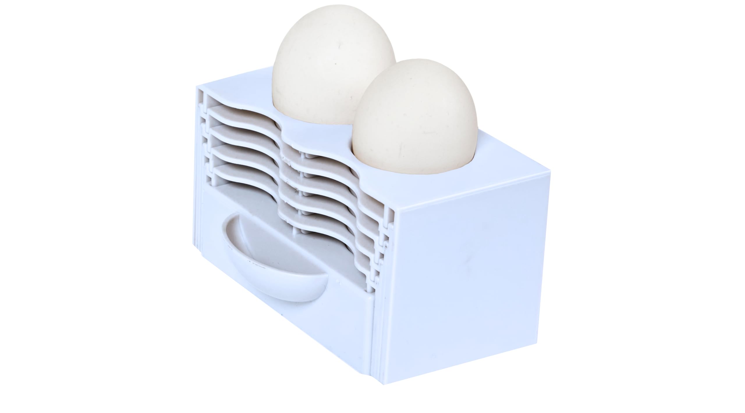 Adjustable & Collapsible Egg Organizer for Refrigerator - Expandable Egg Tray Holder, Space Saving Fridge Storage Solution (White) - Perfect for Kitchen Organization & Fresh Egg Storage
