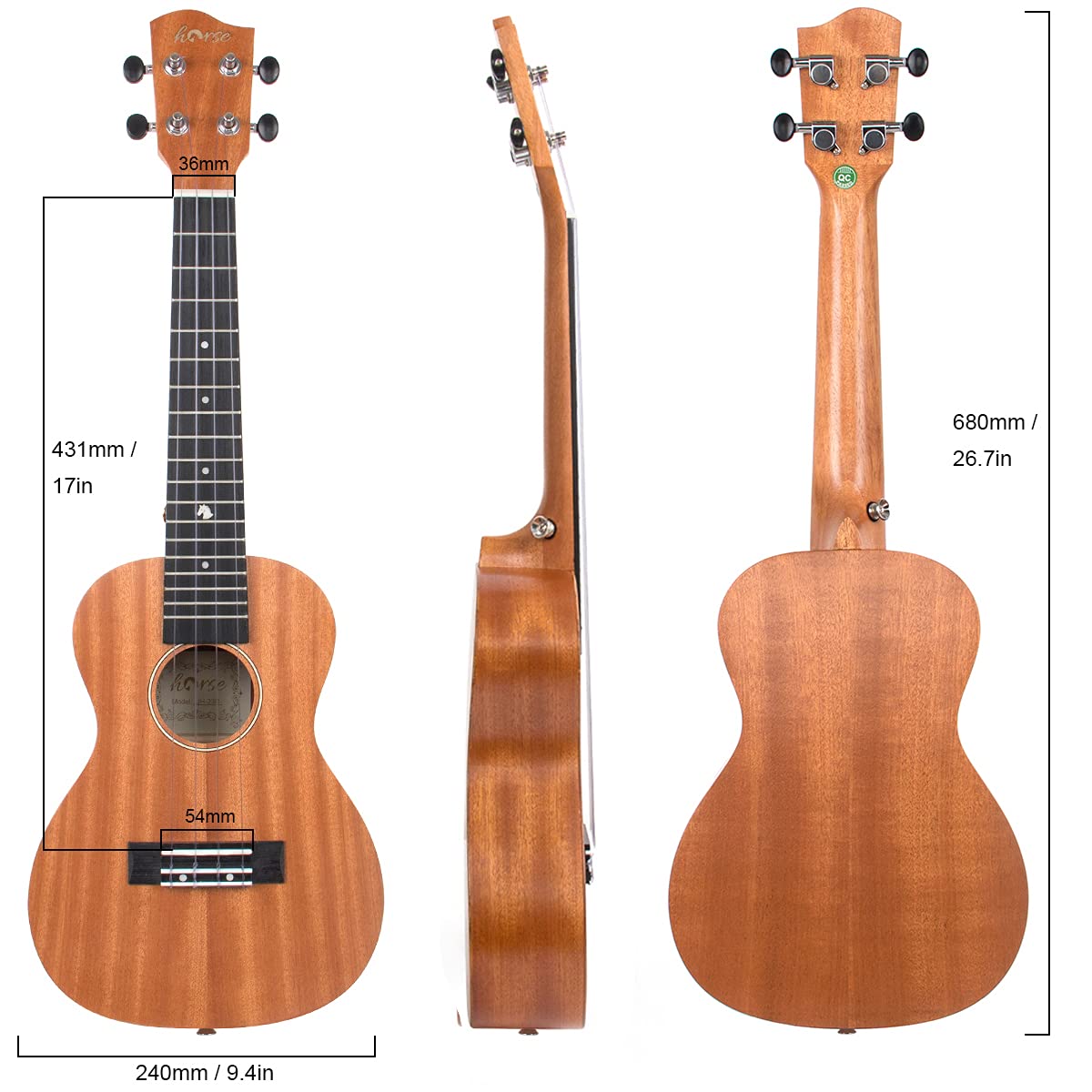 Professional 26 Inch Tenor Ukulele for Adults - Left Handed Hawaiian Guitar with Gig Bag, Strap & Premium Strings - Perfect for Beginners, Travel & Live Performances
