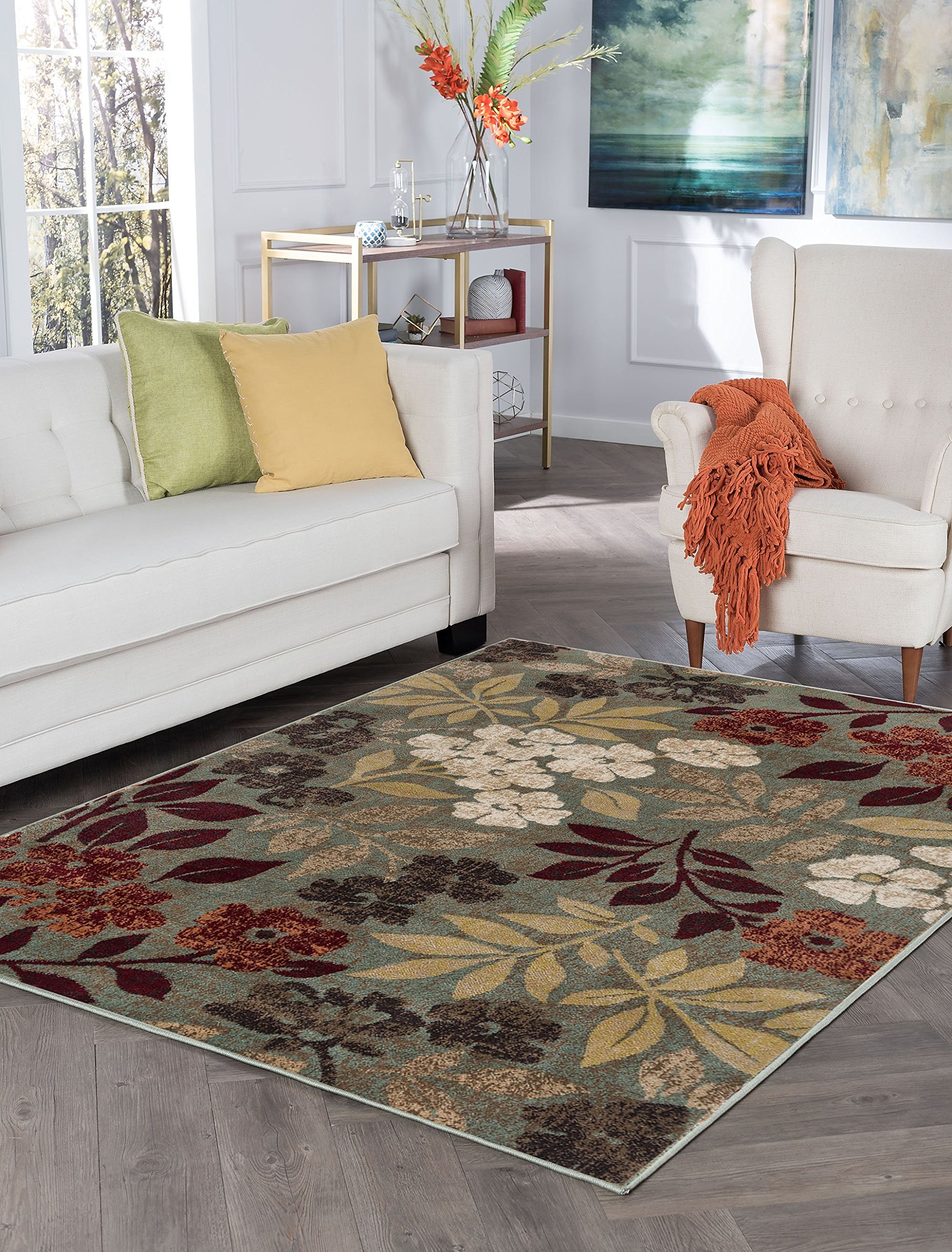 Universal Rugs Kalea Area Rug 8' x 10' Seafoam - Soft Modern Non-Slip Living Room Rug for Bedroom, Dining Room & Home Decor