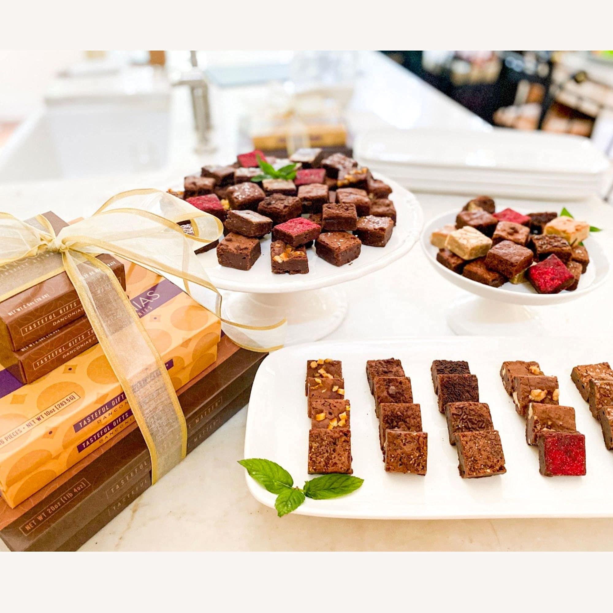 Danconias Chocolate Truffle Brownies - 100 Piece Gourmet Gift Box | Assorted Bite-Sized Brownie Collection | Perfect for Birthday Gifts, Corporate Events & Holiday Treats