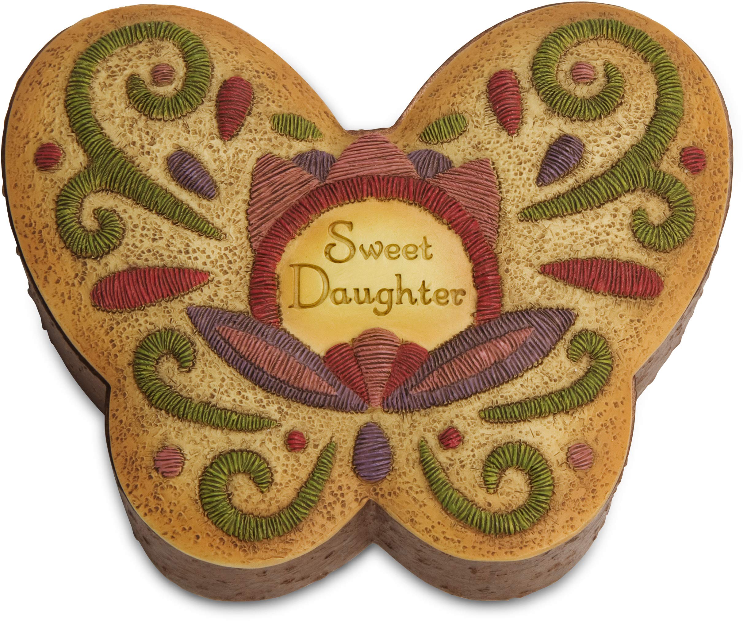 Sweet Daughter Decorative Gift Box - 3.75 Inch Keepsake Jewelry Trinket Storage - Perfect for Birthday, Anniversary & Valentine's Day Gifts - Pavilion Gift Company 29077