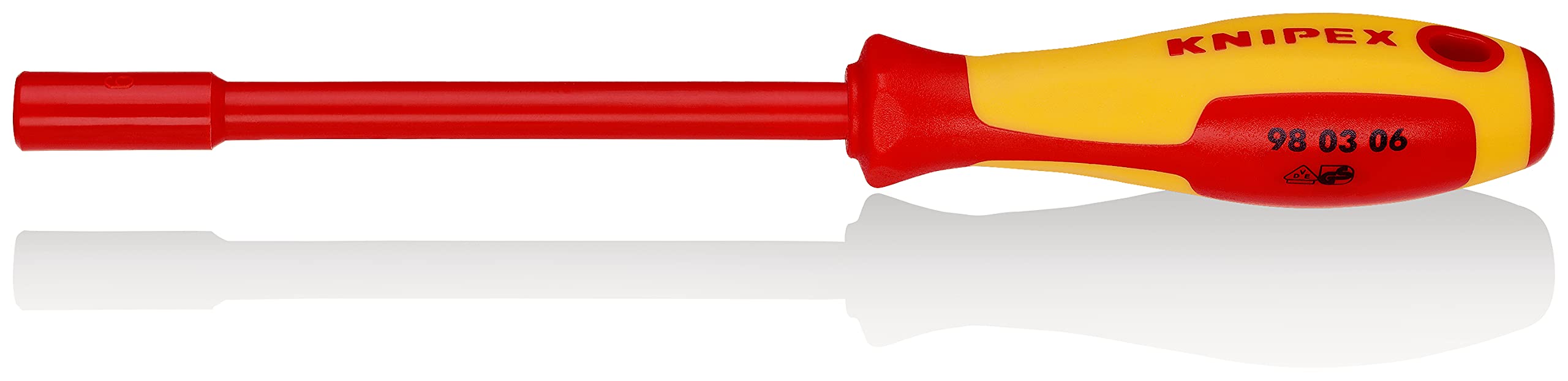 Knipex 98 03 06 6mm Nut Driver with Ergonomic Scredriver Handle - Perfect for Automotive Repairs, Electronics Assembly & DIY Home Projects