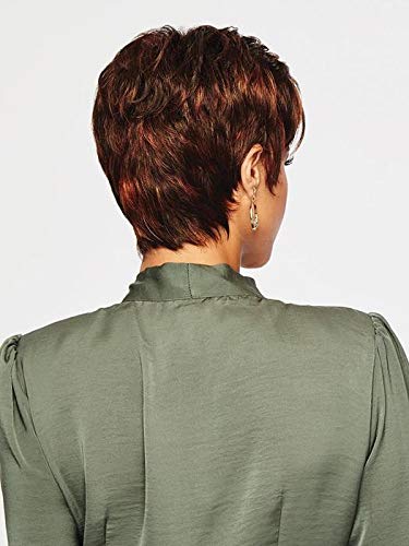 Raquel Welch Wigs Winner Avg Cap Short Pixie Wig - Chestnut Brown Synthetic Hair with Wispy Bangs & Tapered Neckline | Vibralite Fiber for Natural Look | Includes Comb & Hair Loss Booklet | Perfect for Daily Wear, Cosplay & Hair Loss Solutions