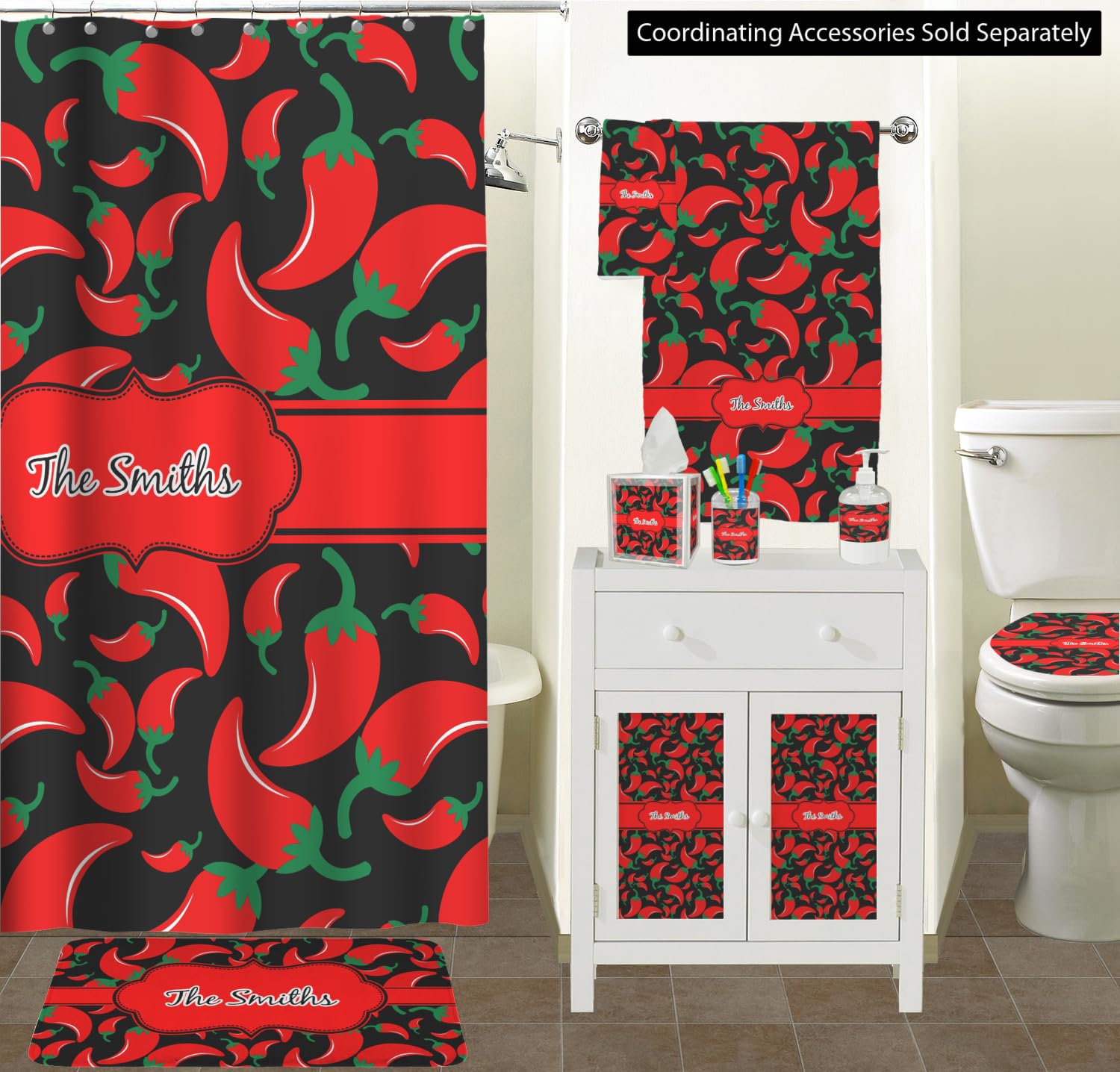 Custom Chili Peppers Tissue Box Cover - Handmade Decorative Home Accessory for Kitchen, Bathroom, or Living Room - Perfect Gift for Spicy Food Lovers