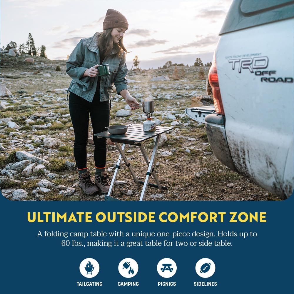 GCI Outdoor Folding Camping Table - Portable Picnic Table for Camping, Beach, Backyard & Tailgating | Compact & Lightweight Aluminum Frame | Easy Setup & Foldable Design