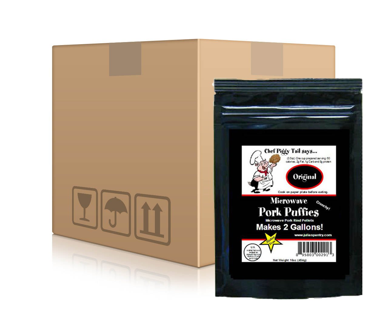 Original Flavor Microwave Pork Rinds - 6 Pack (1 Lb Each) | Crunchy Keto Snack for Parties, Road Trips & Low-Carb Diets