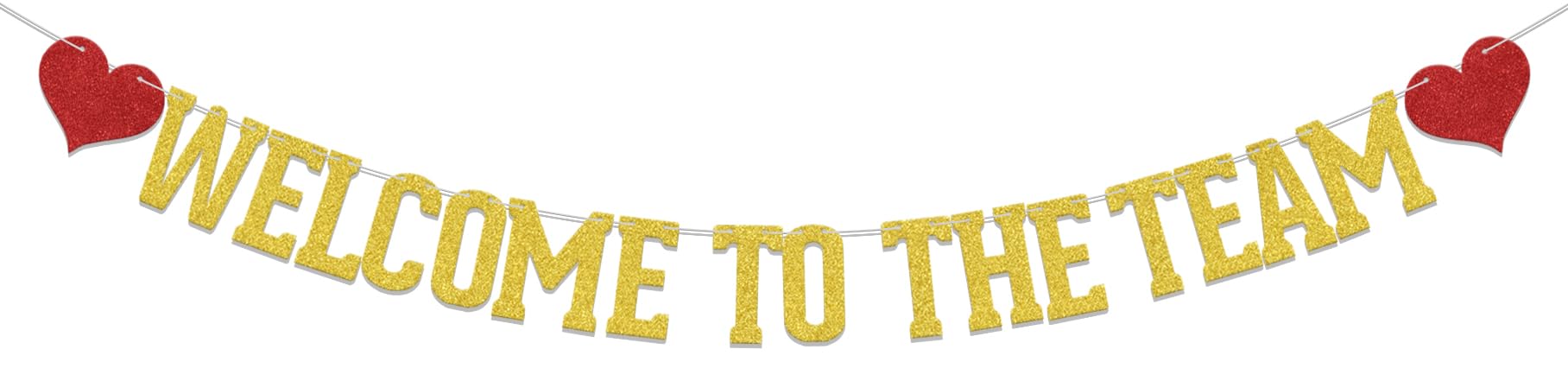 Welcome to The Team Banner - New Employee Party Decorations, Office & School Team Building Supplies - Gold Inspirational Banner for Work Celebrations & Motivational Events