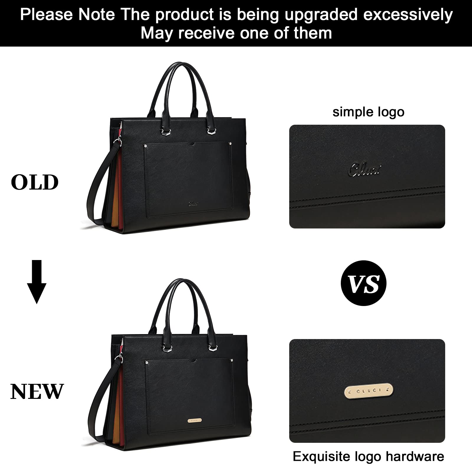 CLUCI Vegan Leather Briefcase for Women - 15.6 Inch Laptop Bag with Large Pockets, Professional Business Shoulder Bag for Work, Office & Travel Accessories
