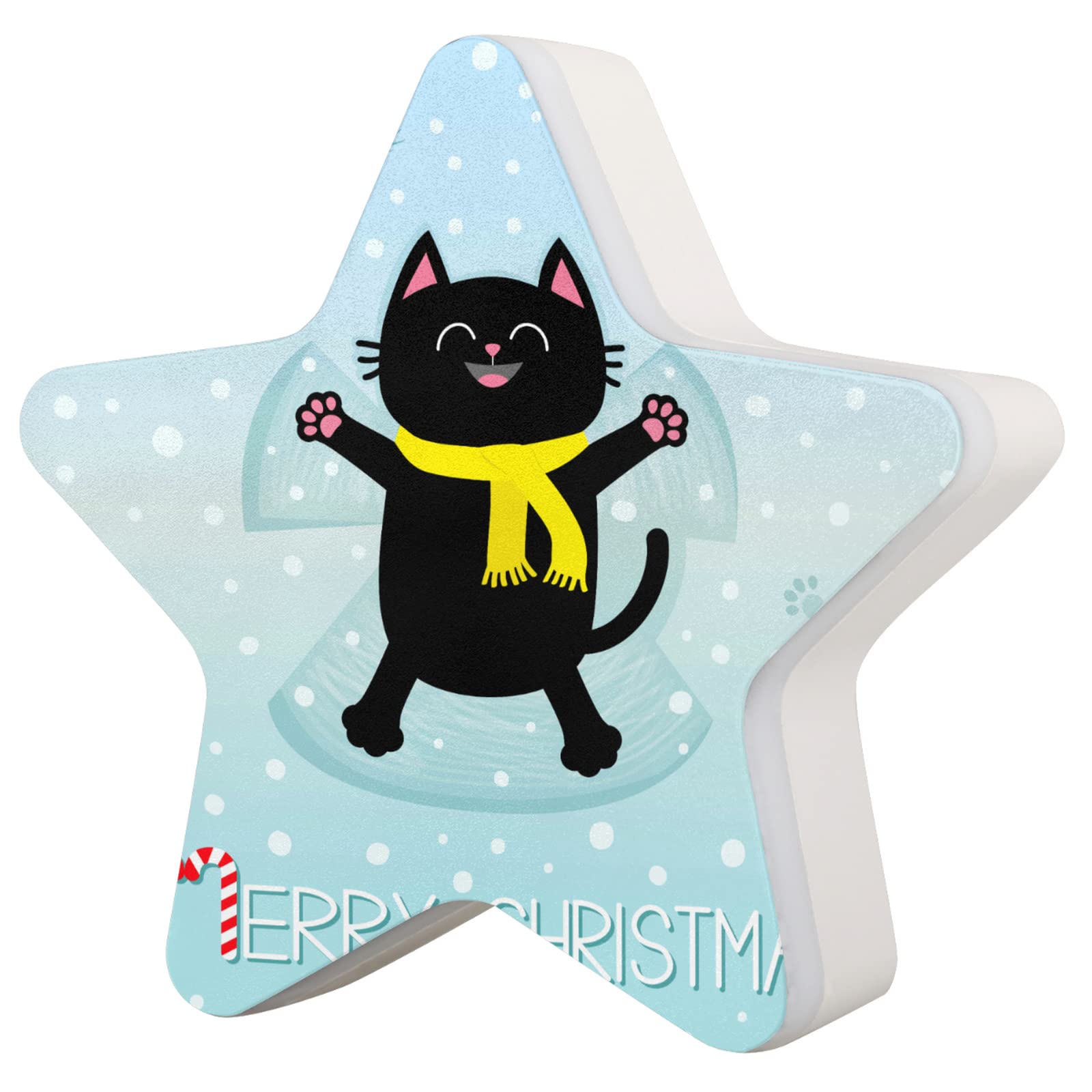 Christmas Cat Plug-in Night Light with Dusk to Dawn Sensor - LED Night Lights for Kids Room, Bedroom, Bathroom, Nursery - Perfect for Hallways, Stairs & Indoor Home Decor (Warm White) - Creates Cozy Holiday Atmosphere for Christmas Decorations & Nighttime Safety