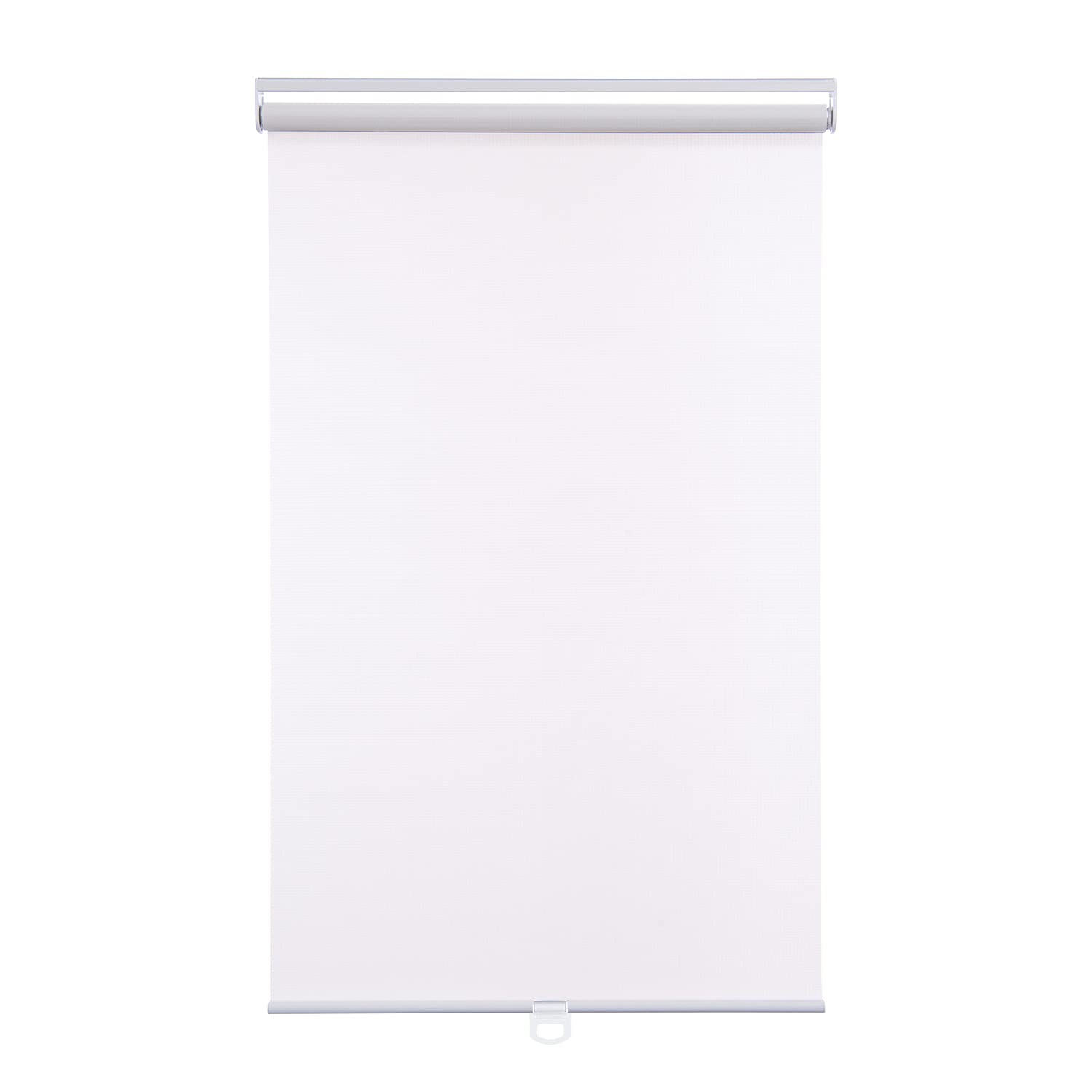 BERISSA Cordless Blackout Roller Shades - Custom Window Blinds for Home & Kitchen - 100% Light Blocking, White, 46