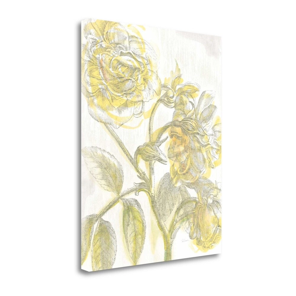 Belle Fleur Yellow I Crop By Sue Schlabach - Giclee Art Print on Gallery Wrap Canvas - Perfect for Living Room, Bedroom & Office Wall Decor