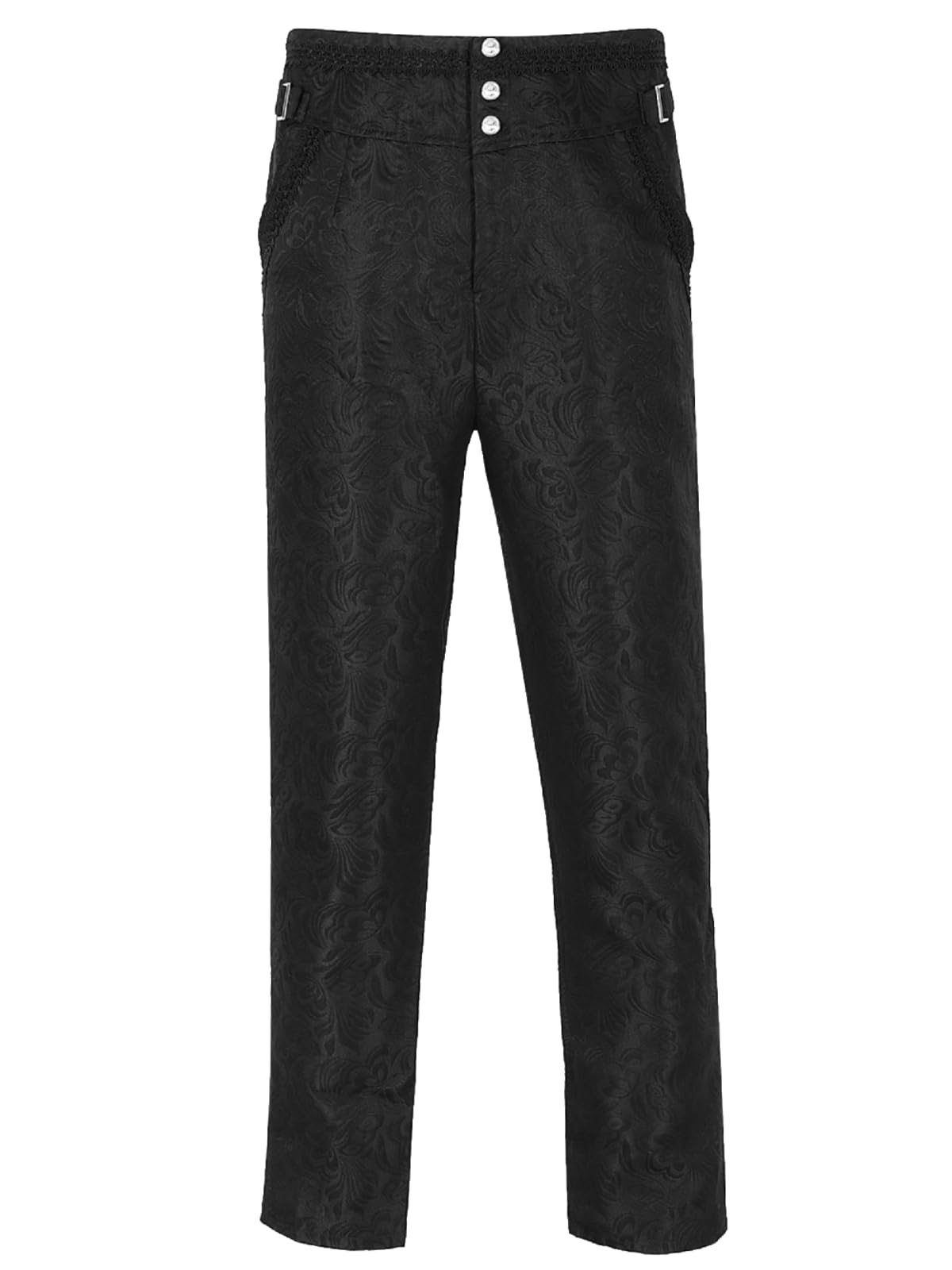 Gothic Steampunk Pants for Men - Medieval Vampire Cosplay Costume Black Victorian Trousers - Perfect for Halloween, LARP, and Themed Parties