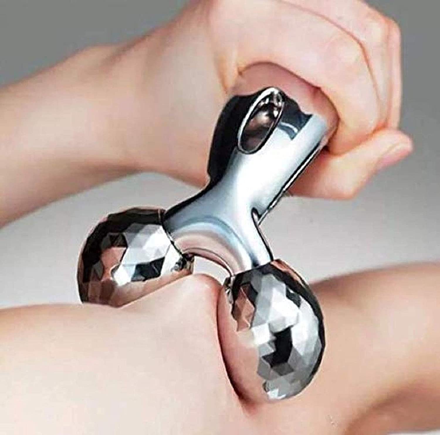 Calldrishe 3D Face Roller Massager - Anti-Aging Facial Massage Tool for Wrinkle Reduction, Face Slimming & Skin Tightening - Silver | Improves Facial Contour, Reduces Neck & Eye Wrinkles | Perfect for Home Spa, Self-Care & Beauty Routine