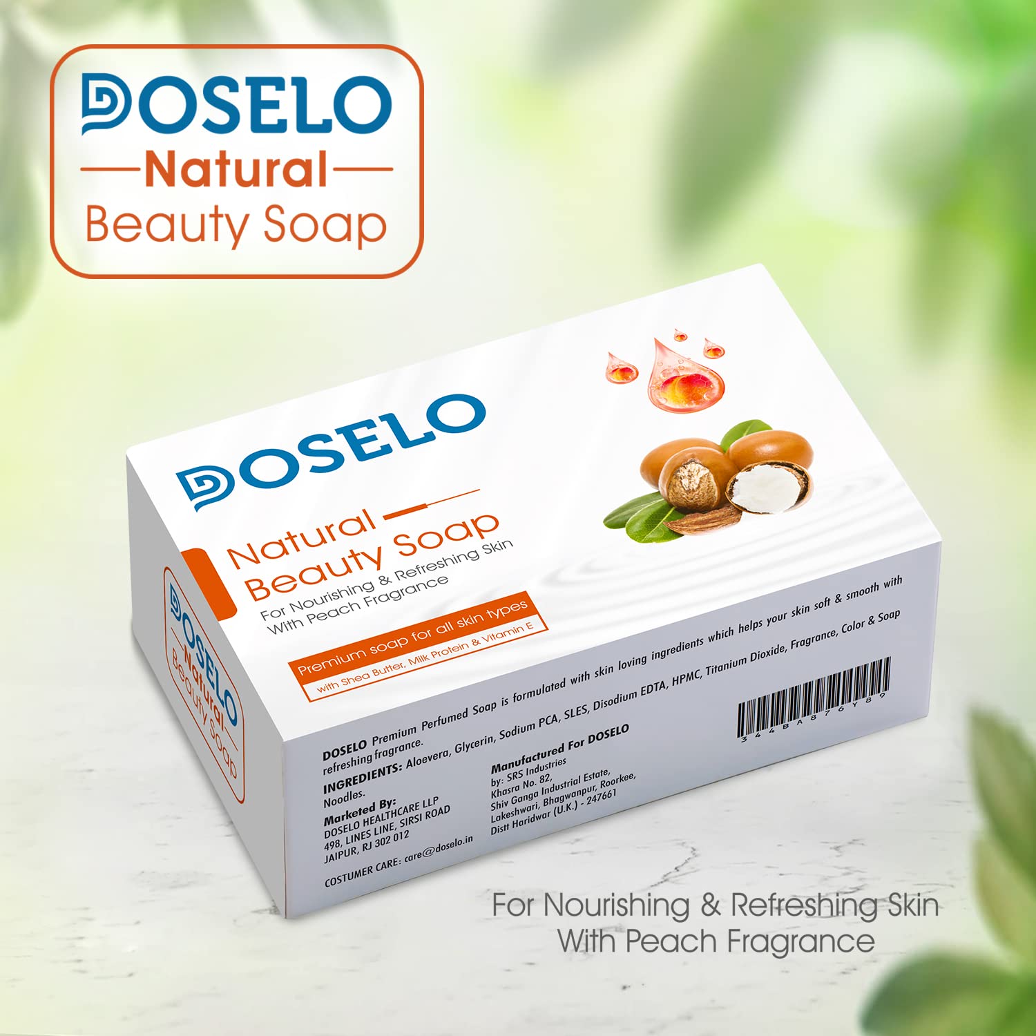 DOSELO Natural Beauty Soap for All Skin Types - Shea Butter & Milk Moisturizing Bar (Pack of 5) | Gentle Cleansing for Face & Body, Daily Skincare Routine