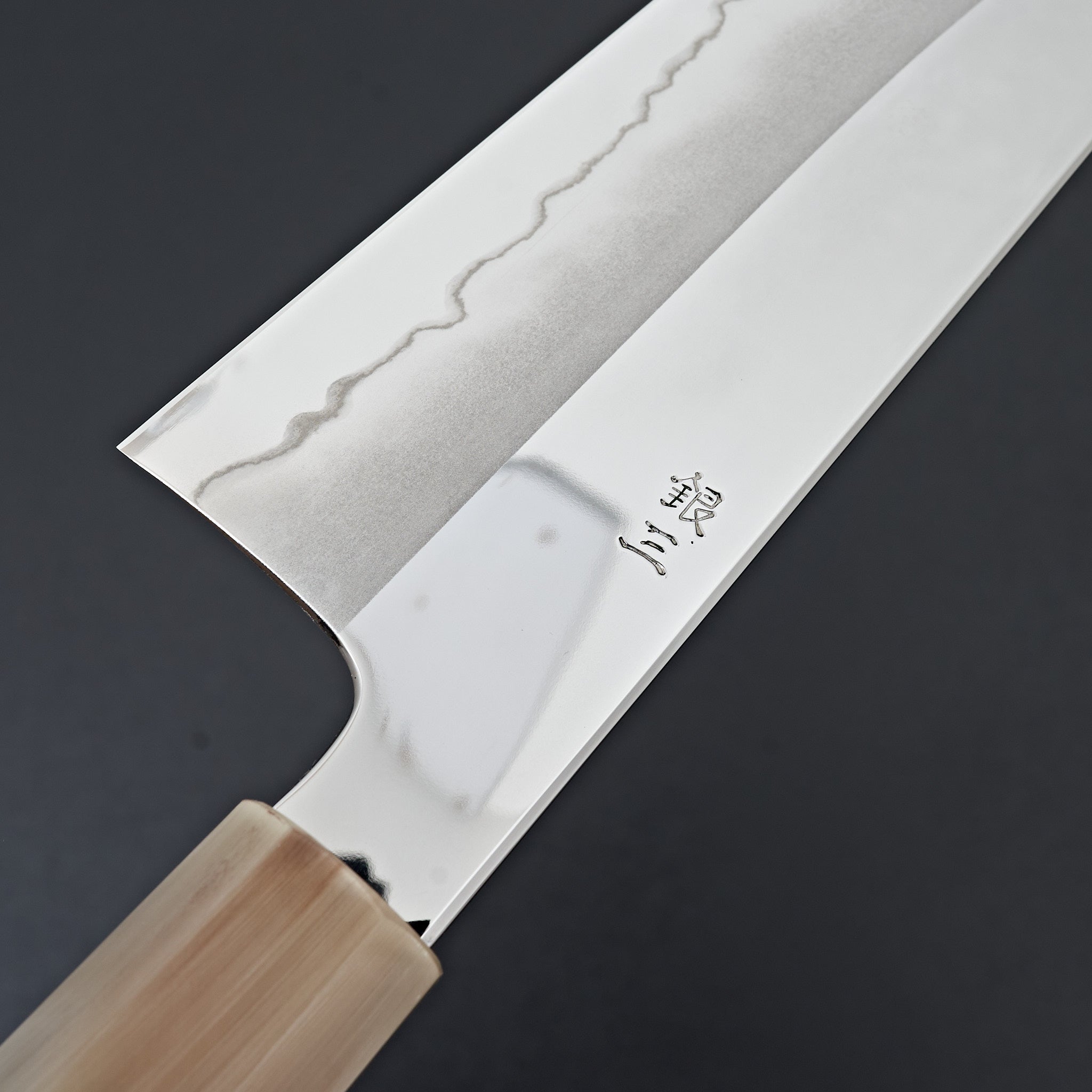 Hitohira Kikuchiyo Rou Silver #3 Mirror Polished Gyuto 240mm Japanese Chef Knife with Ebony Handle - Premium Kitchen Knife for Sushi, Meat Cutting & Professional Cooking