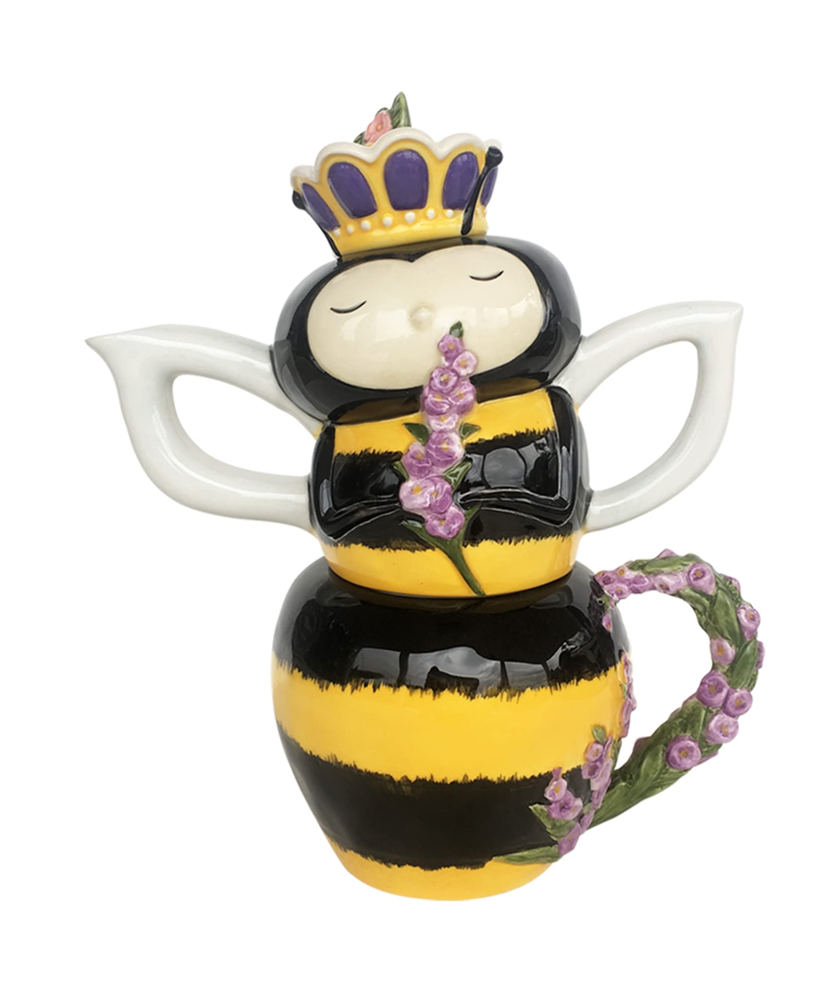 Blue Sky Clayworks Jea with Queen for One Teapot - Handcrafted Ceramic Teapot for Single Serve, Perfect for Tea Lovers & Home Use