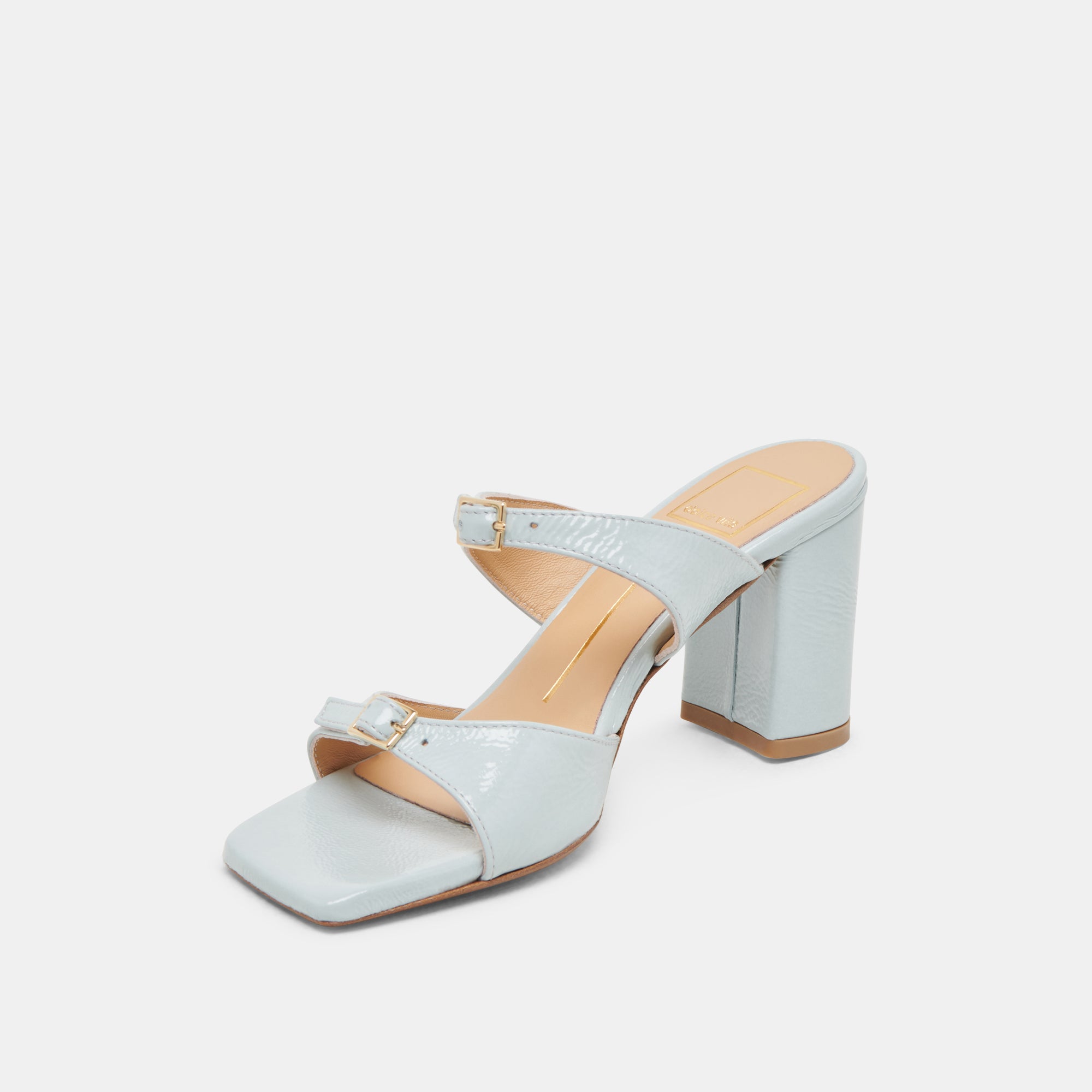 SHANE HEELS ICE BLUE CRINKLE PATENT LEATHER WOMEN'S HIGH HEELS - Perfect for Parties, Weddings & Evening Events