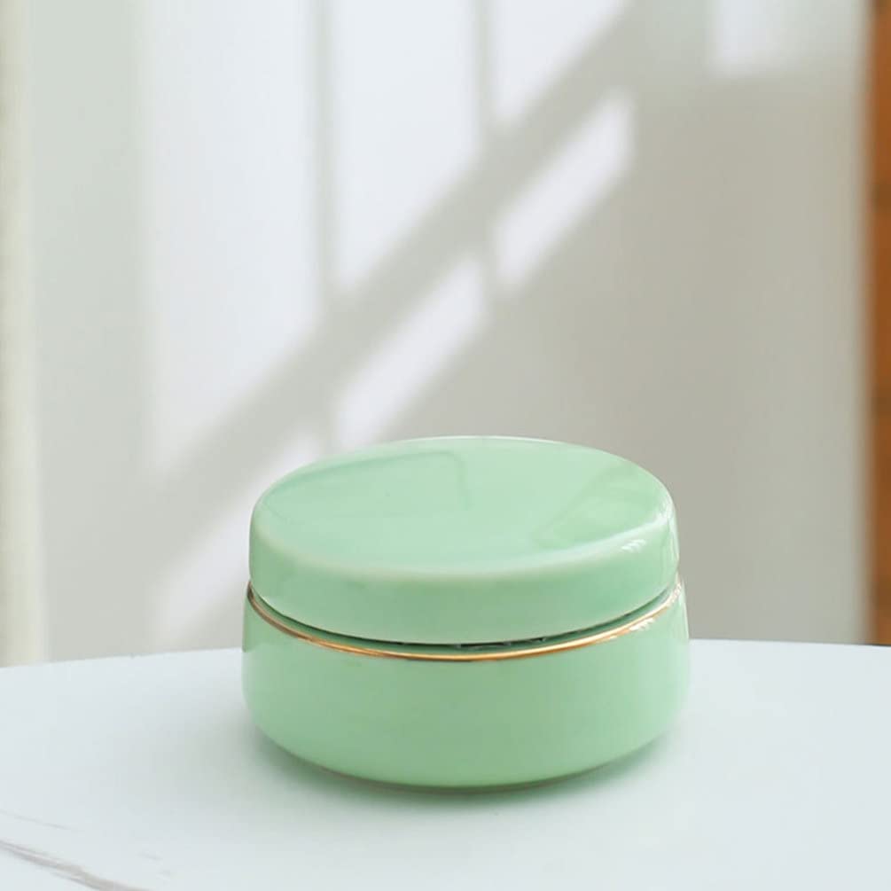 Cabilock 2-Pack Mini Ceramic Sample Jars - Empty Cosmetic Containers for Creams, Lipsticks, Tea, Lip Balm & Jewelry | Perfect for Travel, DIY Beauty & Home Organization