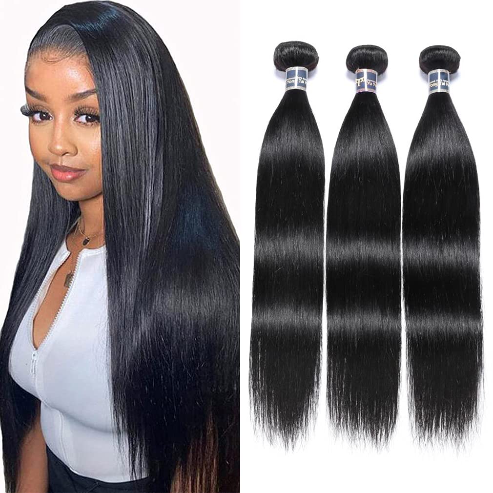 100% Virgin Unprocessed Malaysian Straight Human Hair Weave Bundles - 3 Bundles 26