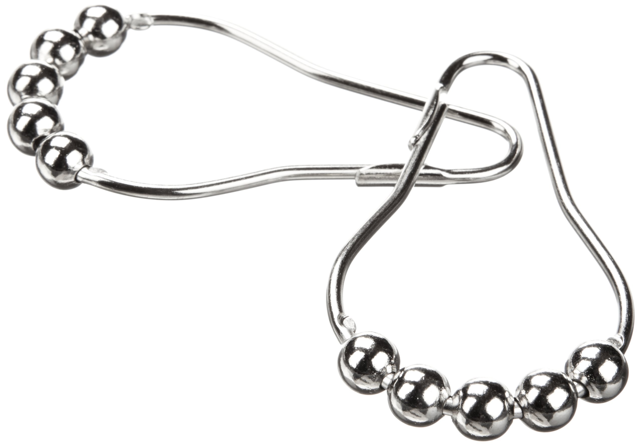 Heavy Duty Roller Shower Curtain Rings - Set of 12 Chrome Roller Hooks for Smooth Gliding Shower Curtains | Perfect for Bathrooms, Dorms & RVs