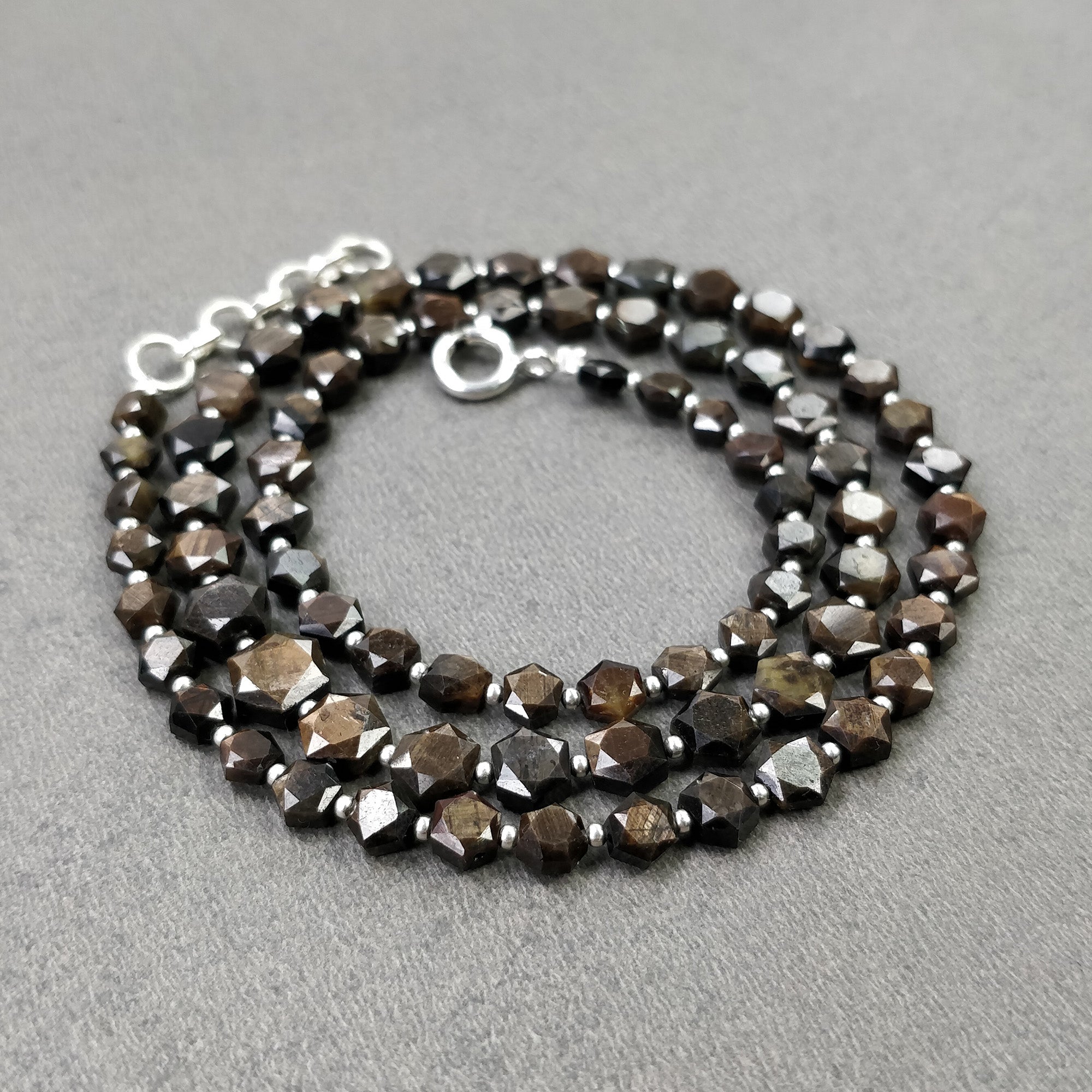 Golden Brown Chocolate Sapphire Gemstone Necklace - 20.50g Natural Hexagon Faceted Sapphire Pendant (5mm-8mm) | Elegant Jewelry for Women, Perfect Gift for Birthday, Anniversary & Special Occasions
