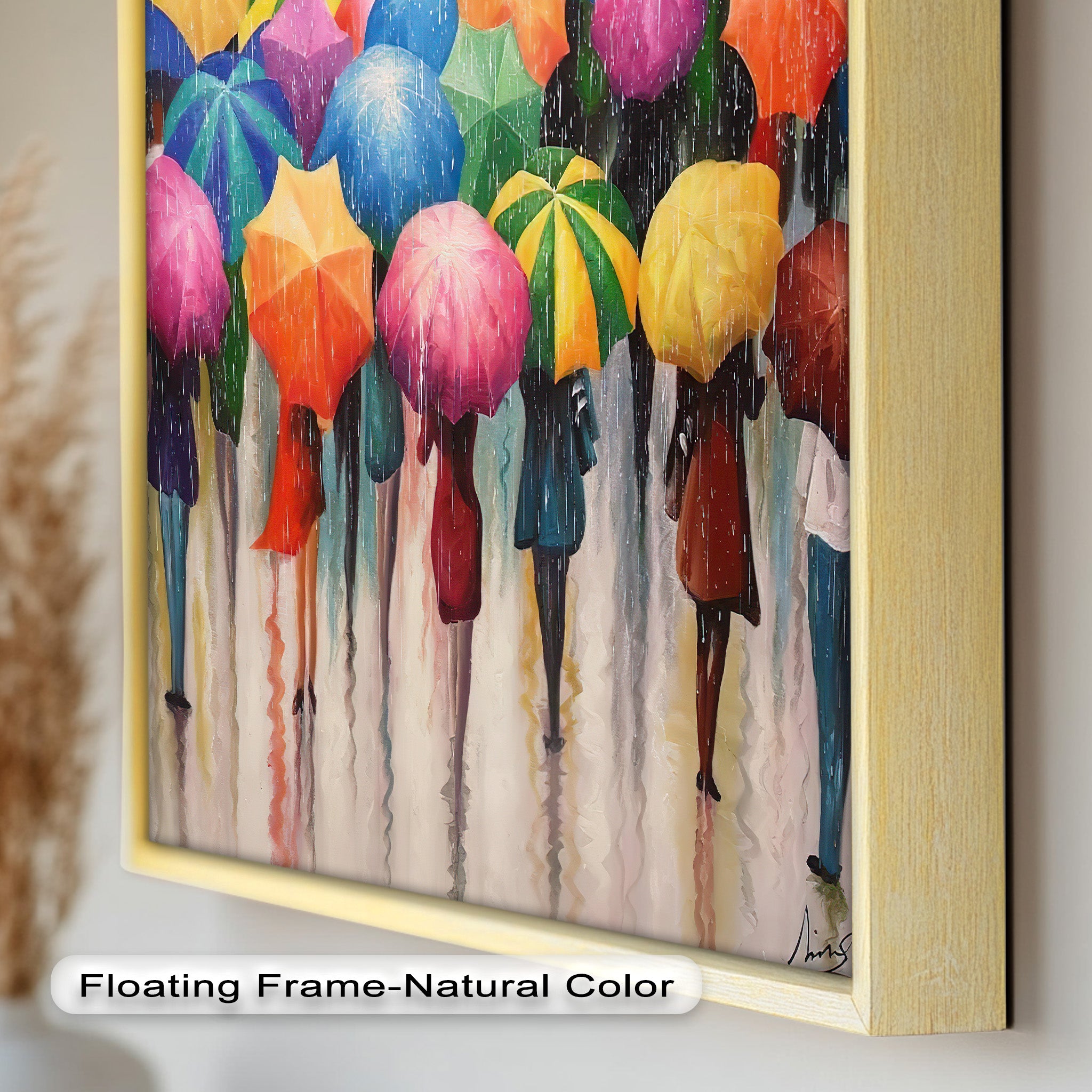 Vibrant Abstract Oil Painting - City Rain Melody Artwork for Home Decor & Office Wall Art | Modern Canvas Painting for Living Room, Bedroom & Office Spaces