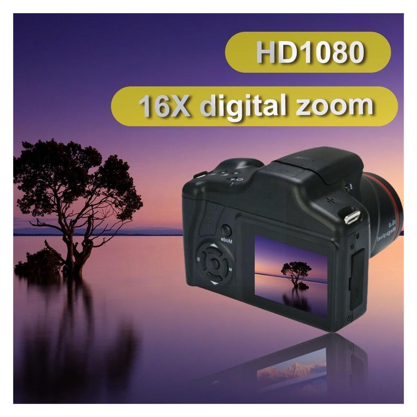 MZZYG 1080p HD Digital Video Camera for Vlogging, YouTube, TikTok & Travel - Compact & Lightweight for On-the-Go Content Creation