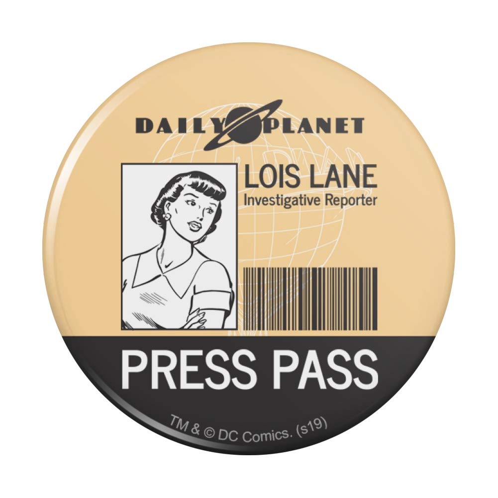 Superman Lois Lane Press Pass Pinback Button Pin - Vintage DC Comics Collectible - Perfect for Cosplay, Conventions & Fan Gifts
