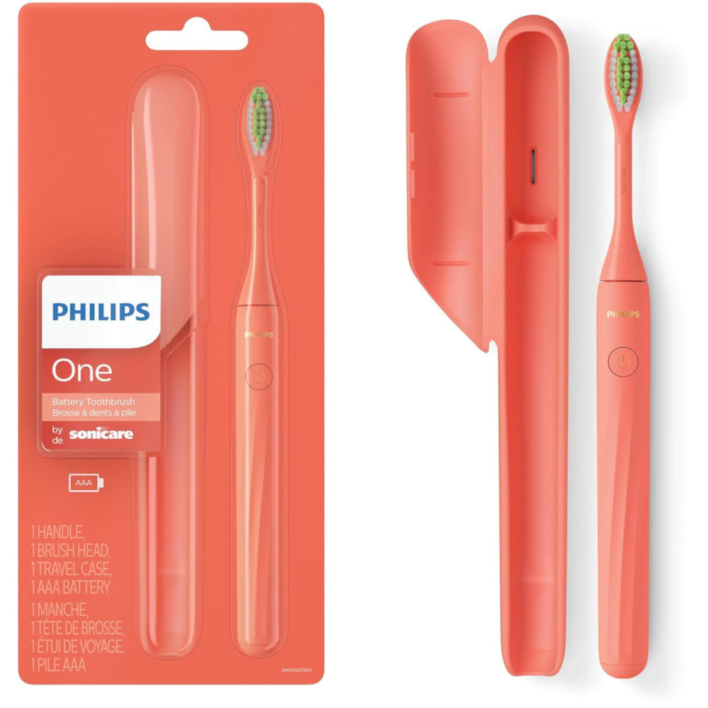 Philips Sonicare HY1100/01 Rechargeable Electric Toothbrush with 1 Brush Head - Coral Pink | Gentle Cleaning for Sensitive Teeth & Gum Care | Perfect for Travel & Daily Oral Hygiene