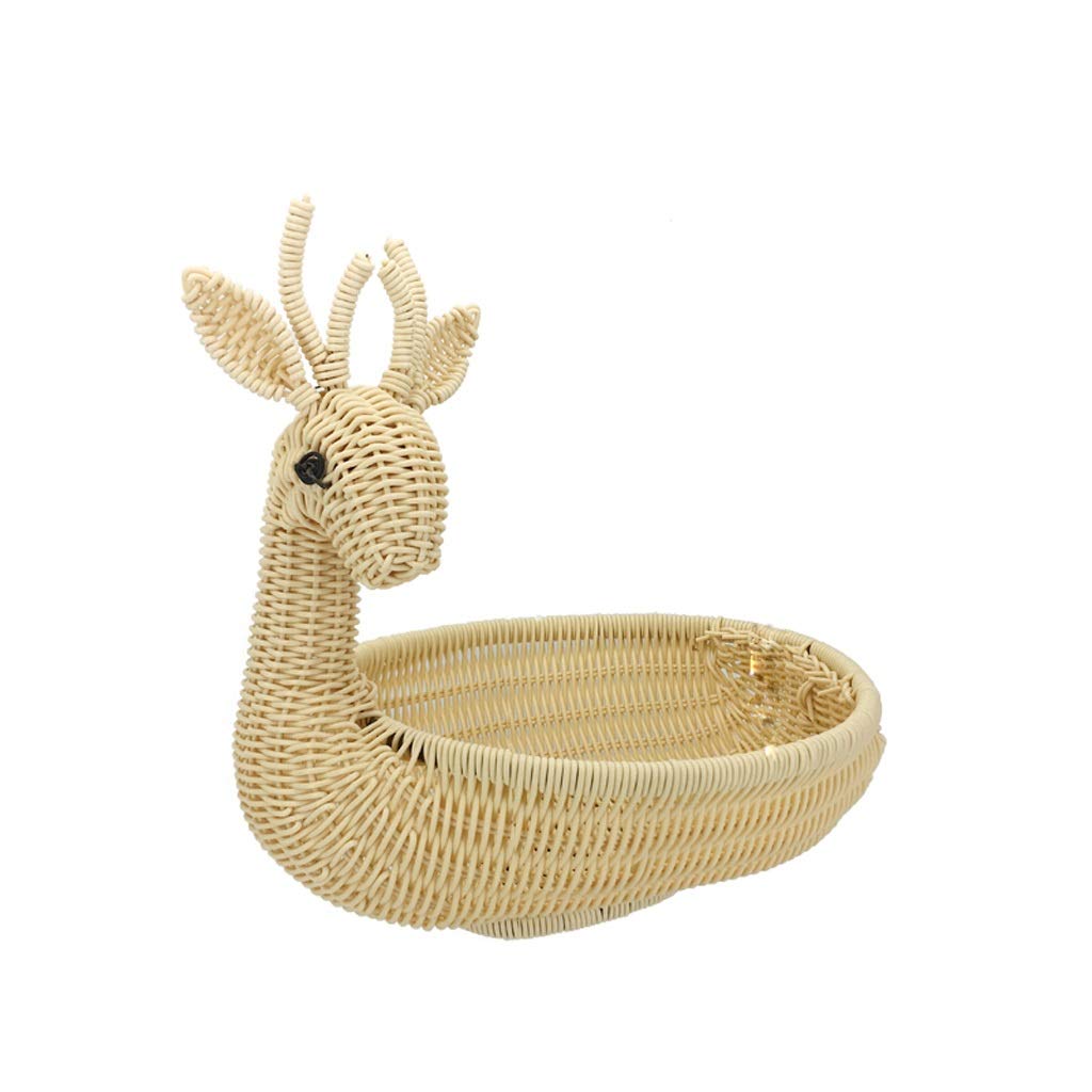 Vintage Woven Rattan Fruit Bowl - Eco-Friendly Brown Storage Basket for Fruits & Vegetables | Perfect for Farmhouse Kitchen, Dining Table Centerpiece, and Living Room Decor