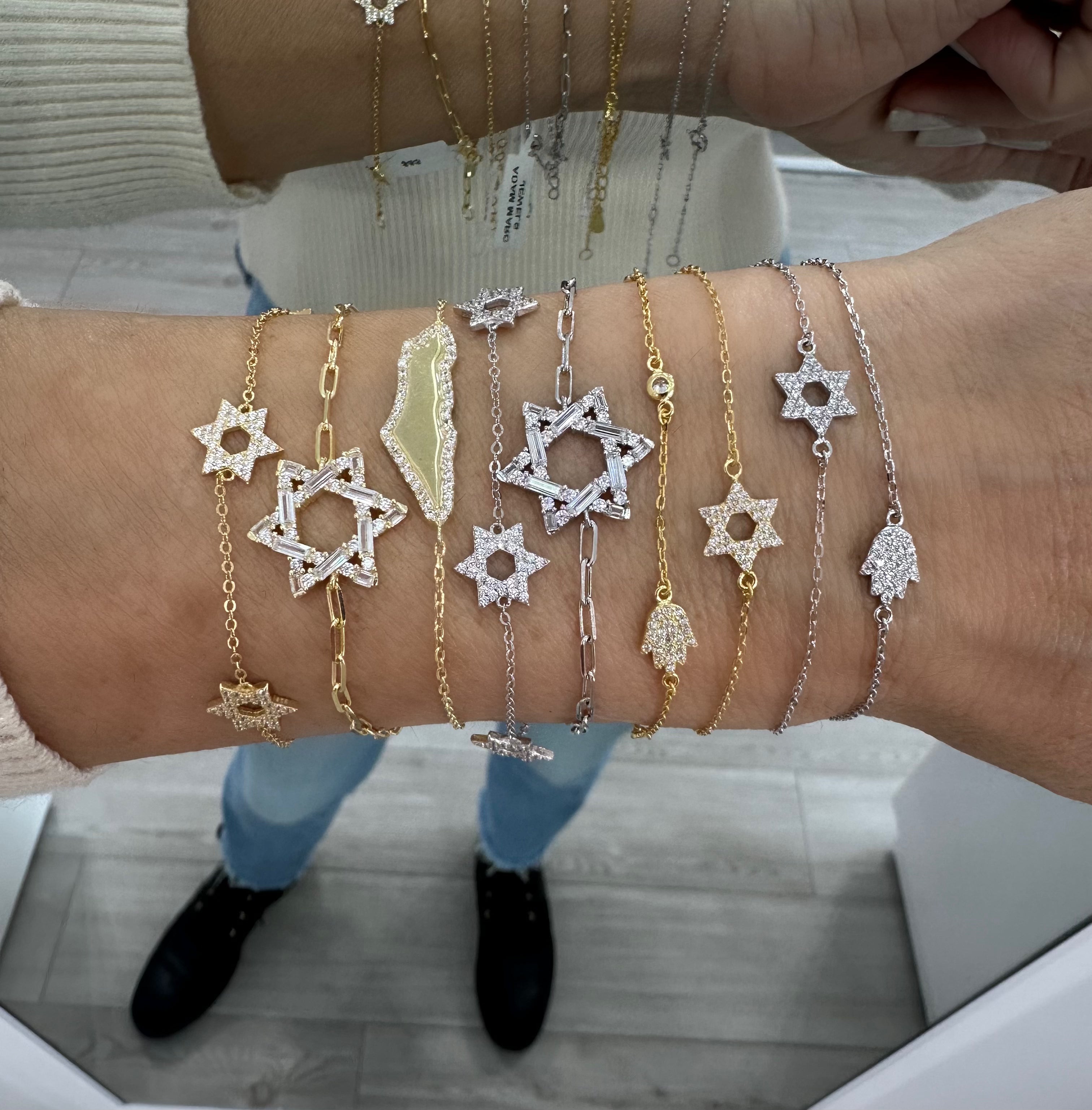 Mini CZ Star of David Bracelet - Elegant Cubic Zirconia Jewelry for Women, Perfect for Hanukkah Gifts, Jewish Holidays & Everyday Wear