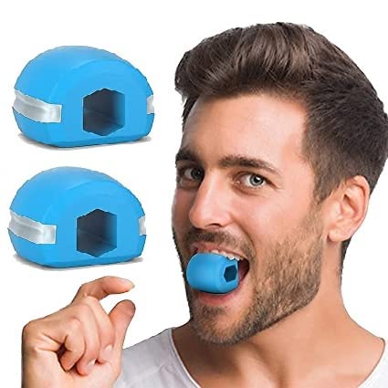 HEBEZON Jawline Exerciser for Men & Women - Face Slimmer, Double Chin Reducer, Facial Toner | Strengthen Jawline, Reduce Face Fat, Look Younger | Perfect for Home, Gym & Travel (Pack of 2)