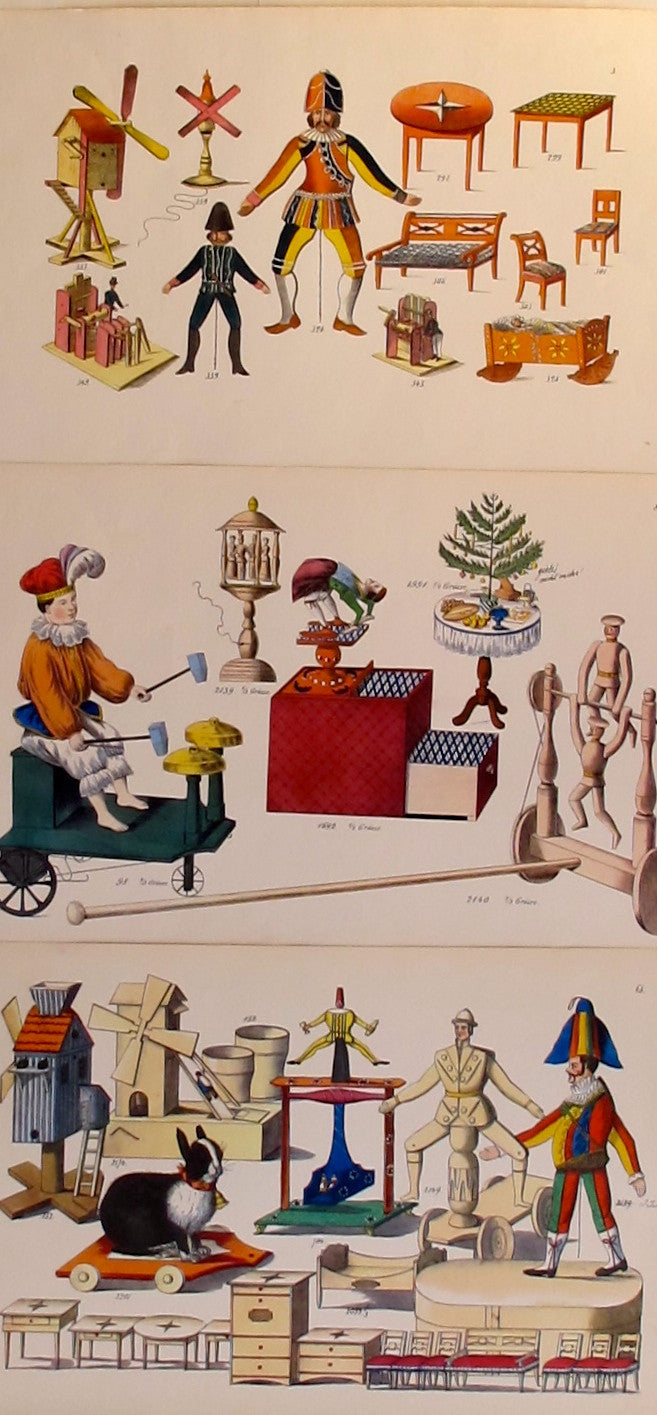 1870s Original Toy & Dollhouse Design Plans - Set of 3 Vintage Blueprints | Perfect for Antique Collectors, Historical Restoration & Miniature Enthusiasts