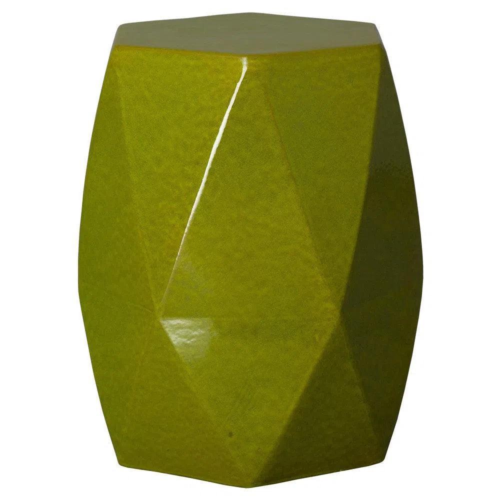 22 Inch Brilliant Matrix Ceramic Garden Stool - Outdoor Patio Decor, Side Table, Plant Stand for Garden, Porch & Poolside