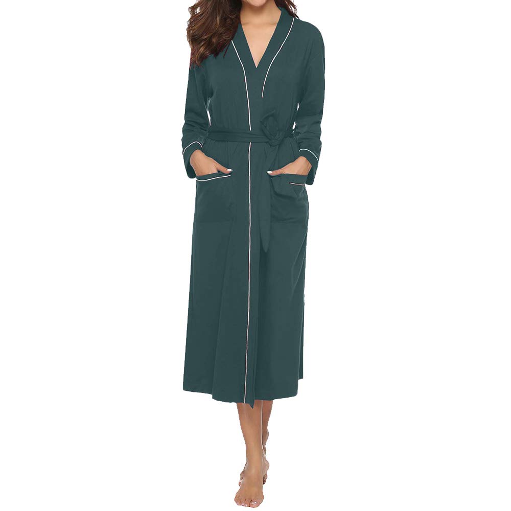Lightweight Long Kimono Robes for Women - Soft Maternity Dressing Gown - Perfect for Pregnancy, Nursing, Spa Days & Relaxing at Home