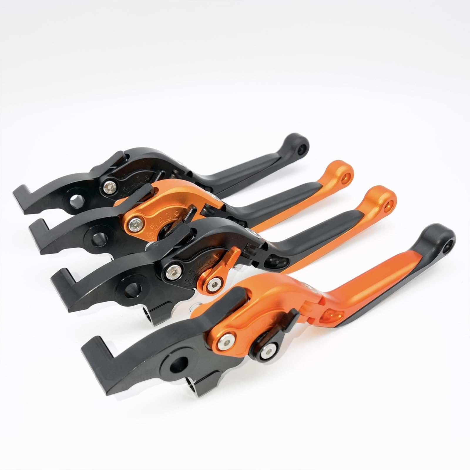 KTM Duke 125 200 250 390 RC125 RC200 RC390 CNC Aluminum Adjustable Brake & Clutch Levers - Orange/Black Motorcycle Accessories for Enhanced Control & Comfort (Perfect for Street Riding & Track Days)
