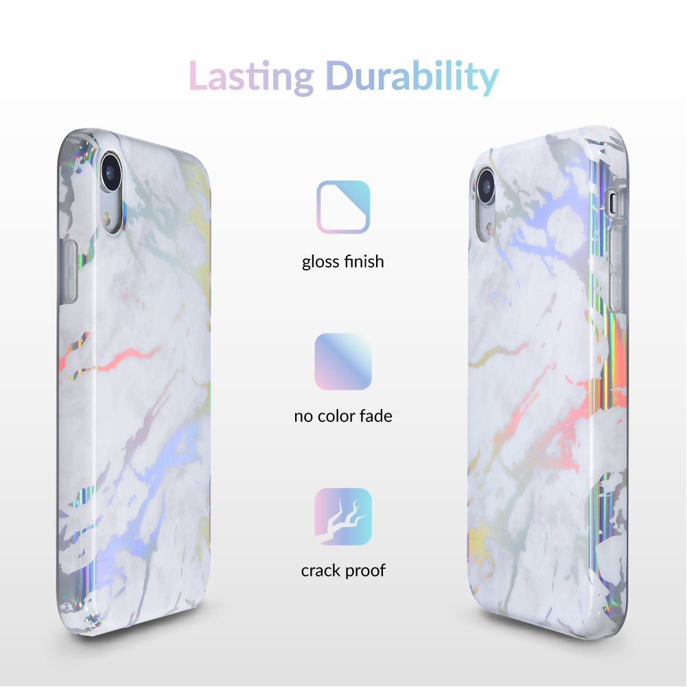 Holo White Marble iPhone Case - Premium Protective Cover for iPhone [Model] | Shatterproof & Scratch-Resistant | Perfect for Everyday Use, Travel & Gifting