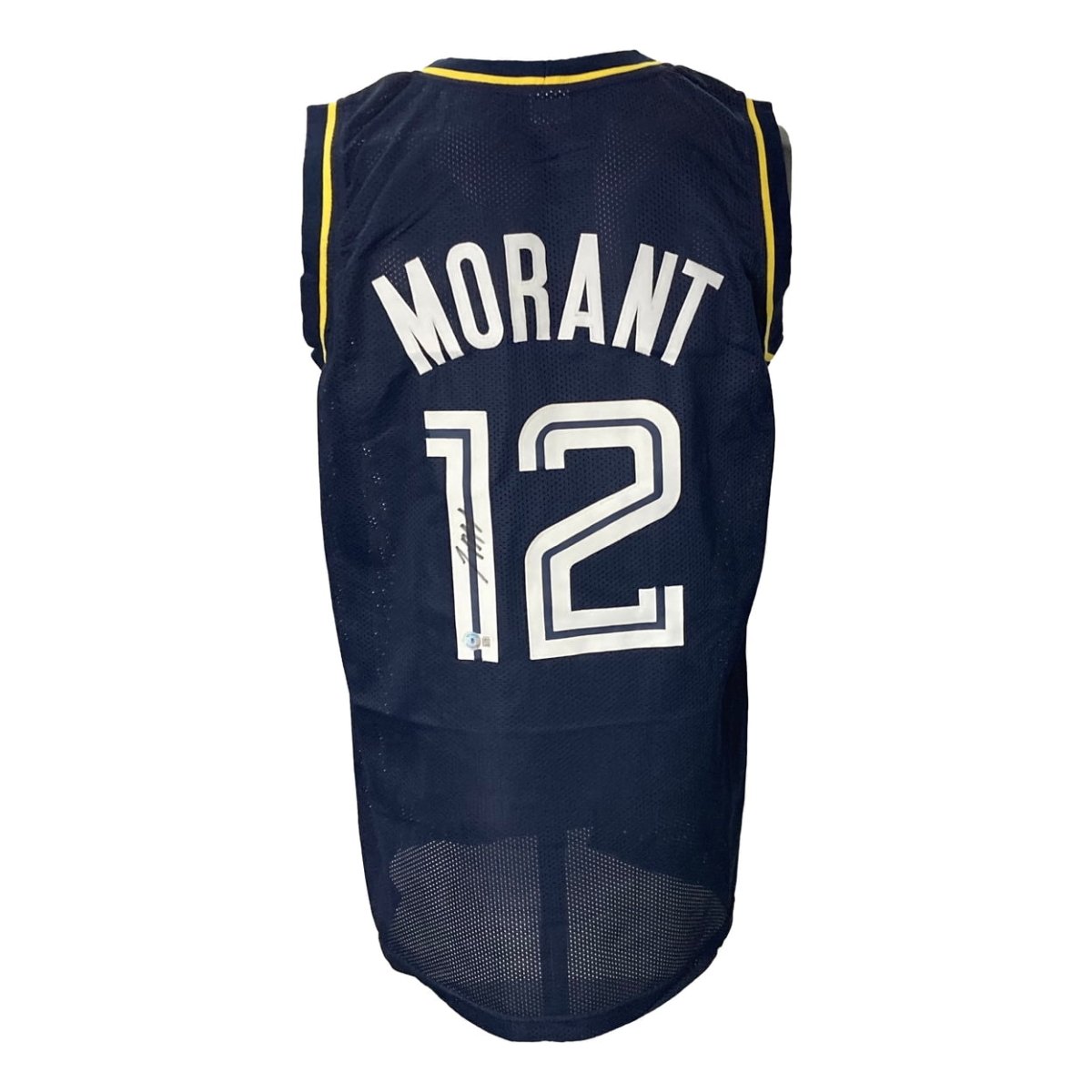 Authentic Ja Morant Signed Custom Alternate Navy Blue Pro Style Basketball Jersey - Limited Edition Collectible for Fans & Memorabilia - Perfect for Display, Gifting, and Game Day