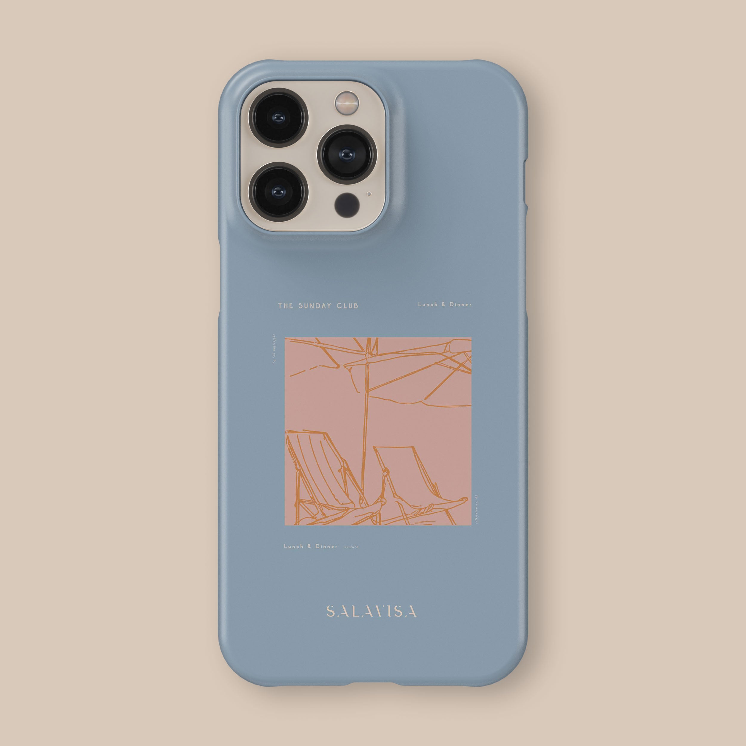 Blue Sunday Club iPhone Case - Premium Protective Cover for iPhone 12/13/14/15 Pro Max - Stylish & Durable Phone Case for Everyday Use, Work, and Travel