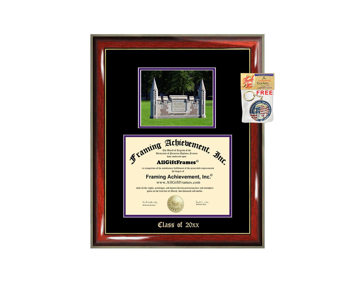 Elmira College Diploma Frame - Custom Engraved Graduation Gift for Bachelor, Masters, MBA, PhD & Doctorate | Personalized Certificate Display Case with Embossed Design | Perfect for Office, Study Room & Home Decor