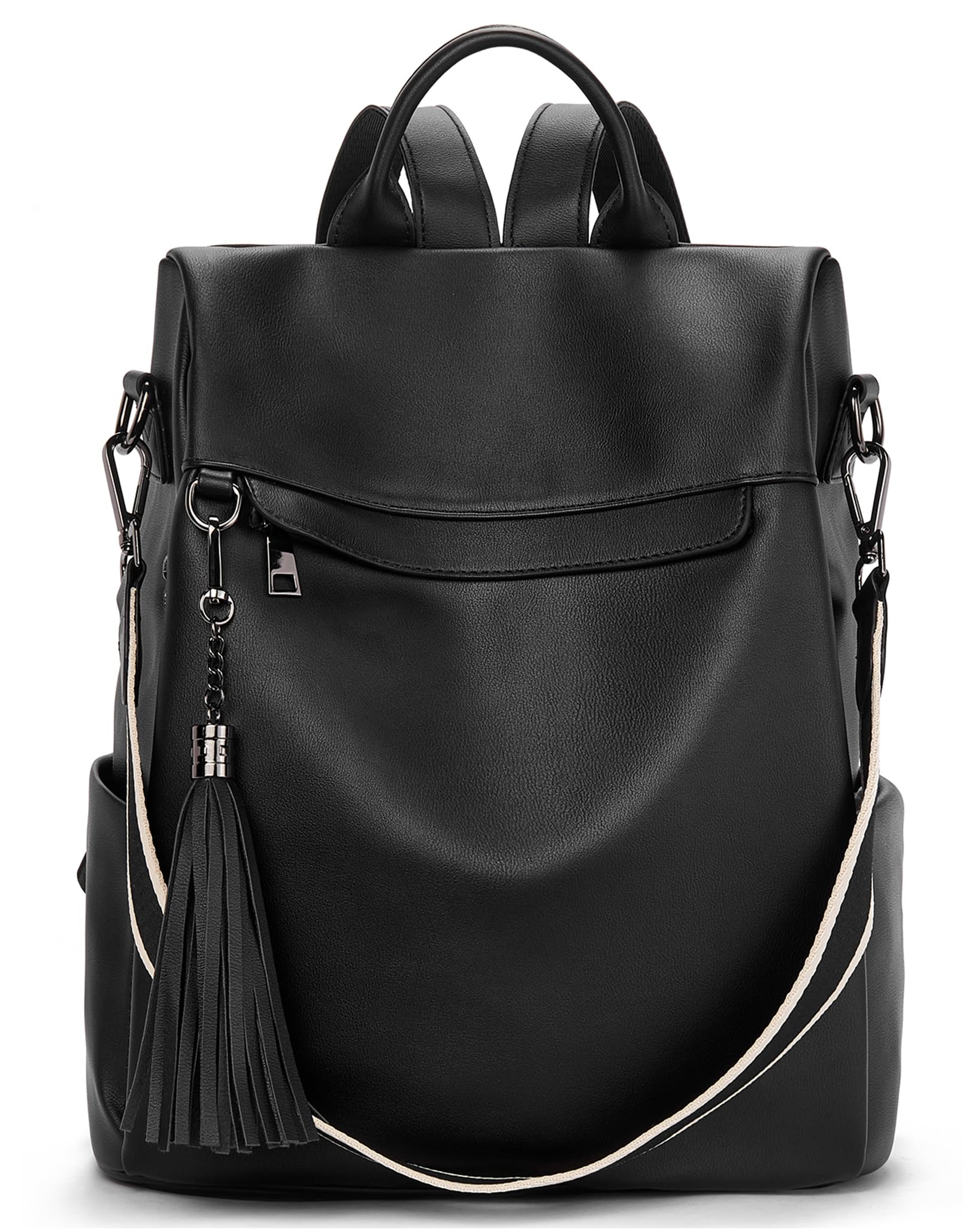 Telena Women's PU Leather Anti-Theft Backpack Purse - Stylish Shoulder Bag with Tassel for Travel, Work & Daily Use