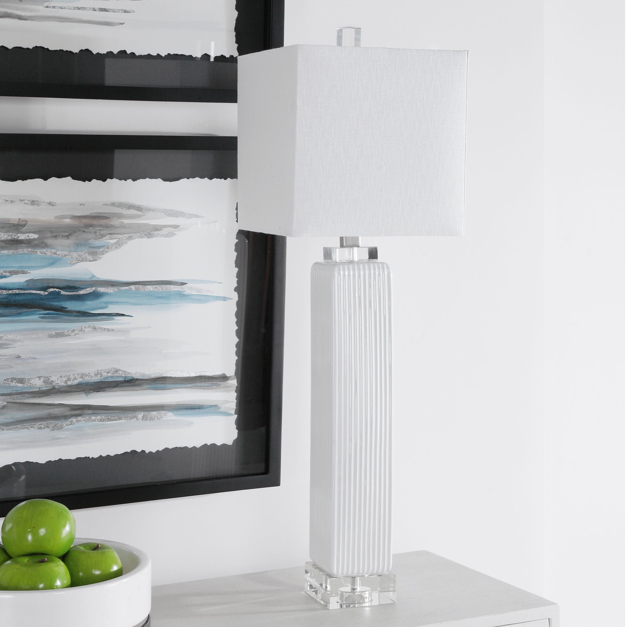Bennett Buffet Lamp White - Elegant Table Lamp for Dining Room, Living Room & Bedroom Decor