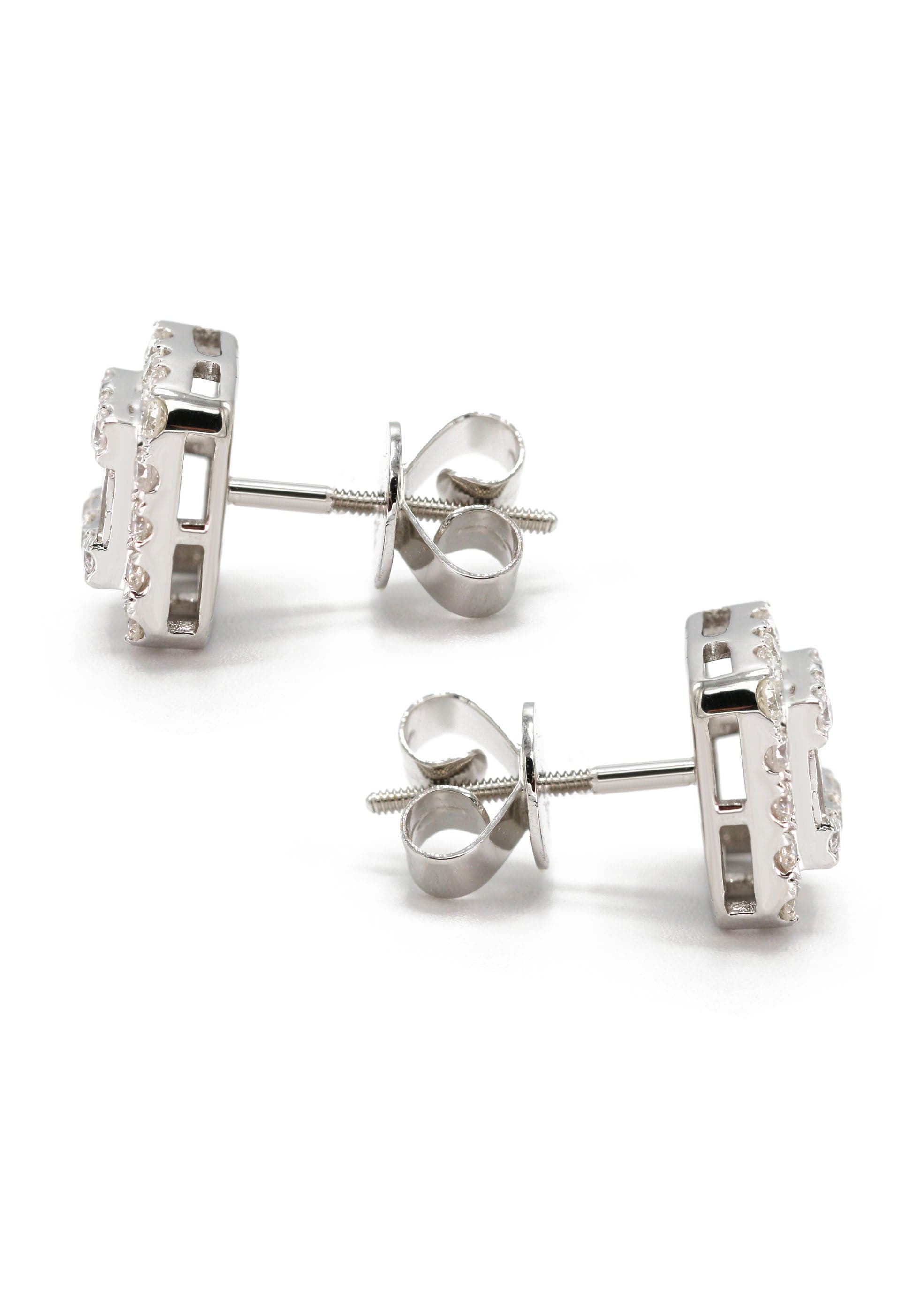 14K White Gold Diamond Baguette Earrings for Men - 1.13 Carat Total Weight | 3.93 Grams | Luxury Wedding, Anniversary & Formal Event Jewelry Gift