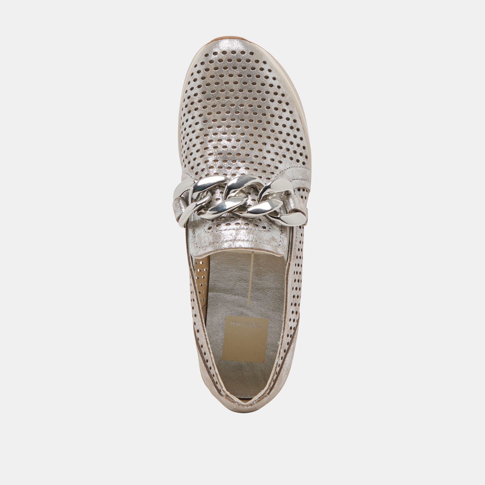 JHENEE Silver Nubuck Perforated Sneakers - Breathable Lightweight Women's Casual Shoes for Walking, Running & Everyday Wear