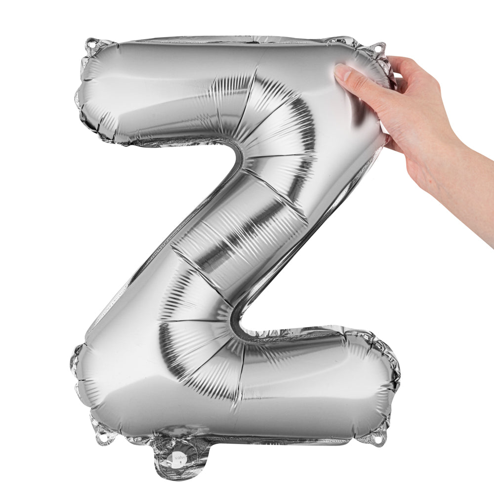 Balloonify Silver Mylar Letter Z Balloon - 16 Inch Large Foil Alphabet Balloon for Birthday Parties, Baby Showers & Wedding Decorations (1 Count)