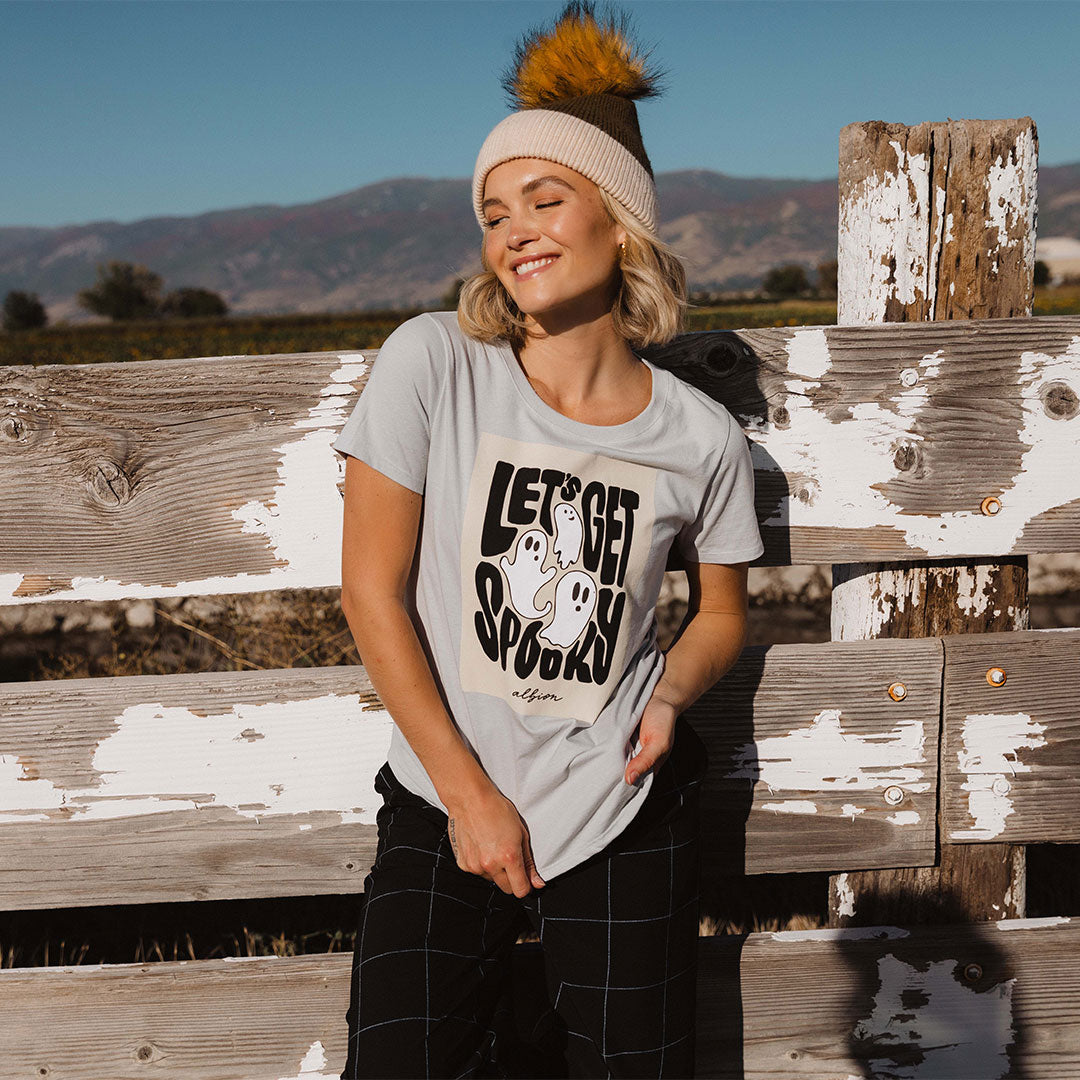 Spooky White Basic Tee - Soft Cotton T-Shirt for Men & Women | Casual Wear, Halloween Costume, Everyday Outfit
